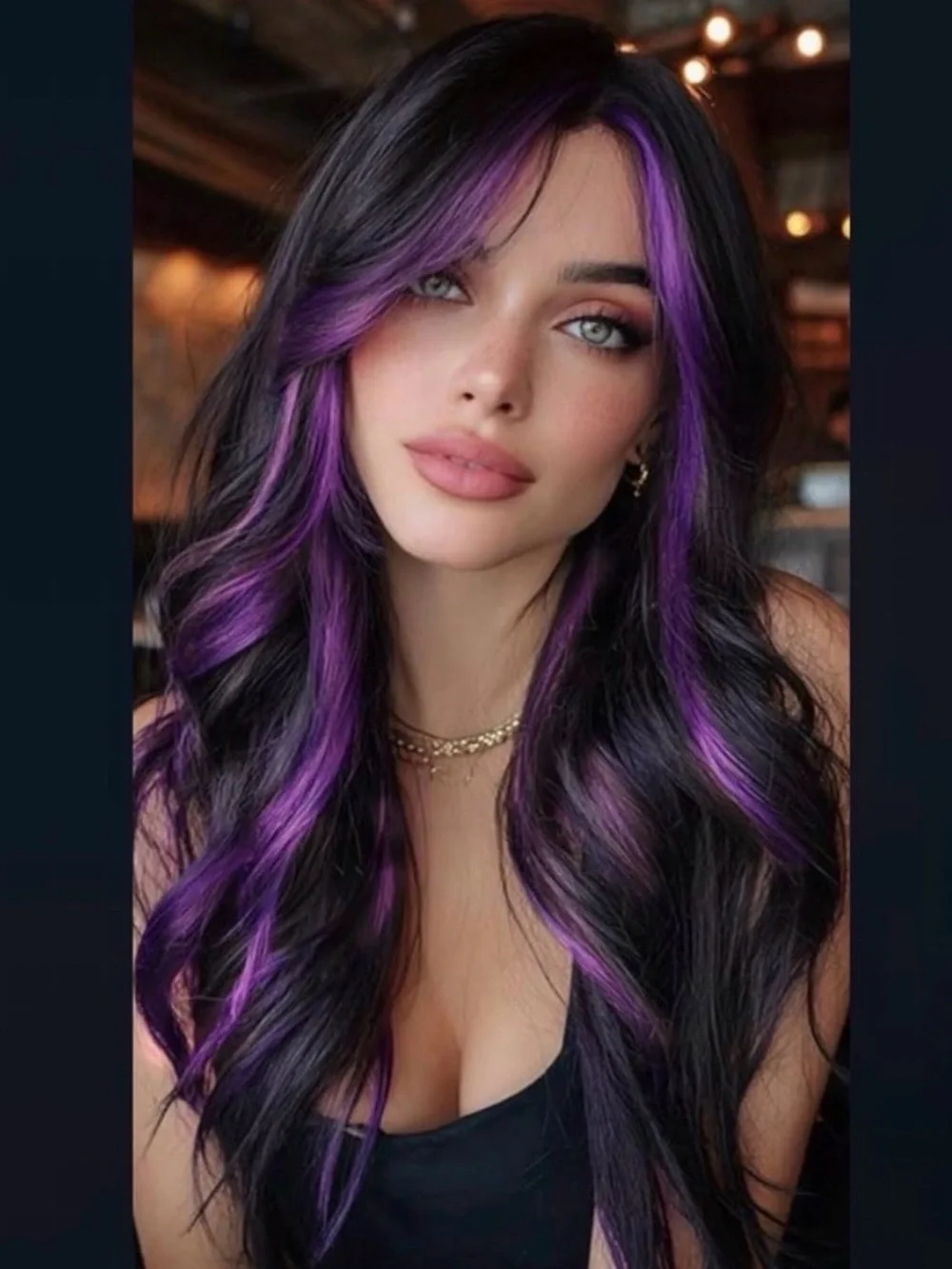 💞 New 6 Pack of 22” Purple Synthetic Clip In Hair Extensions